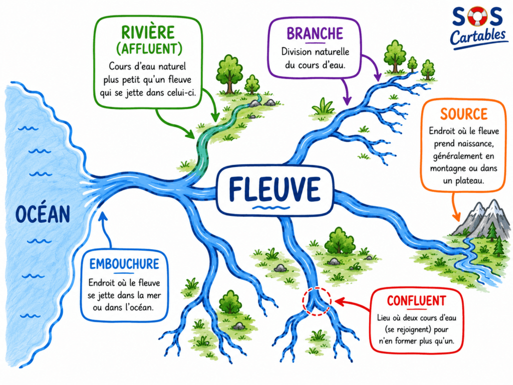 Les grands fleuves français CM1 CM2 : leçon complète et essentielle 2 Qu'est-ce qu'un fleuve ? Les grands fleuves français CM1 CM2