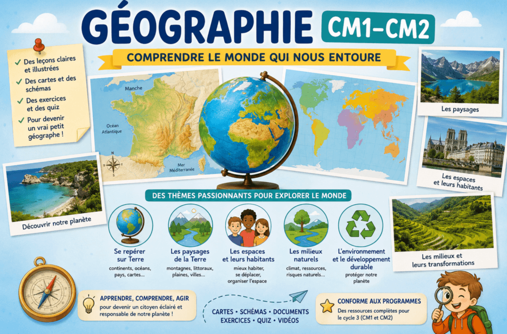 géographie cm1 cm2,la France dans le monde,habiter la france,le territoire français,se repérer,France