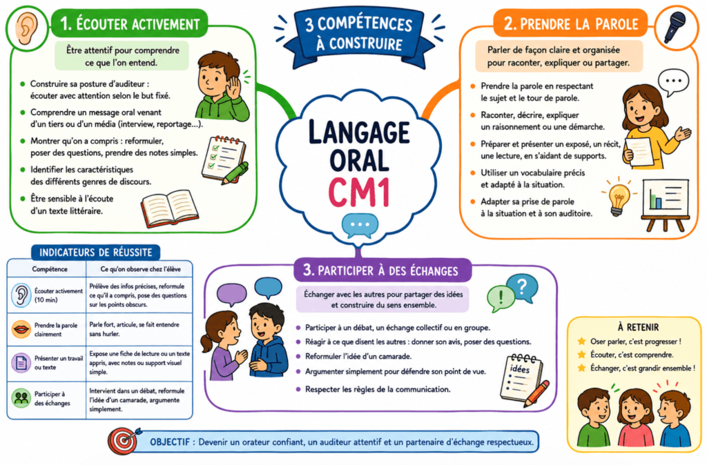 Programme Langage oral CM1,prendre la parole
