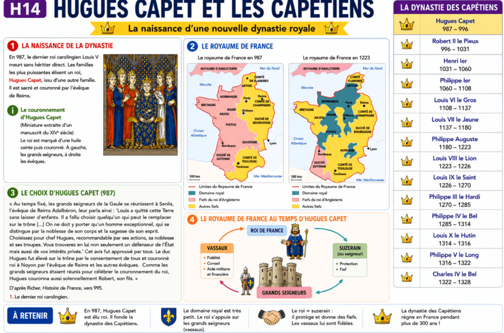 Hugues Capet et les Capétiens CM1,Hugues Capet