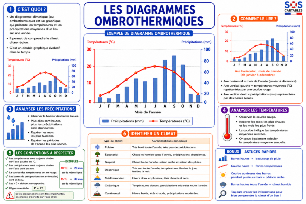 Diagramme ombrothermique CM1 CM2 : lire et construire un graphique climatique 3 Diagramme ombrothermique CM1 CM2 : lire et construire un graphique climatique