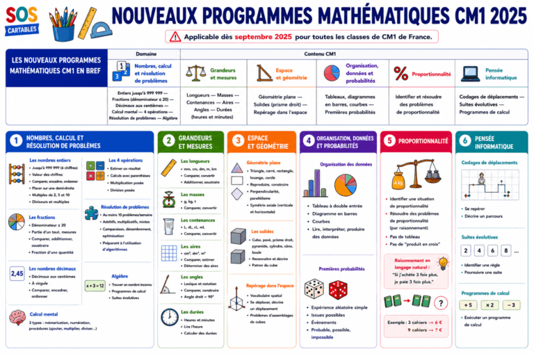leçons et exercices CM1-CM2,SOS Cartables,Sciences