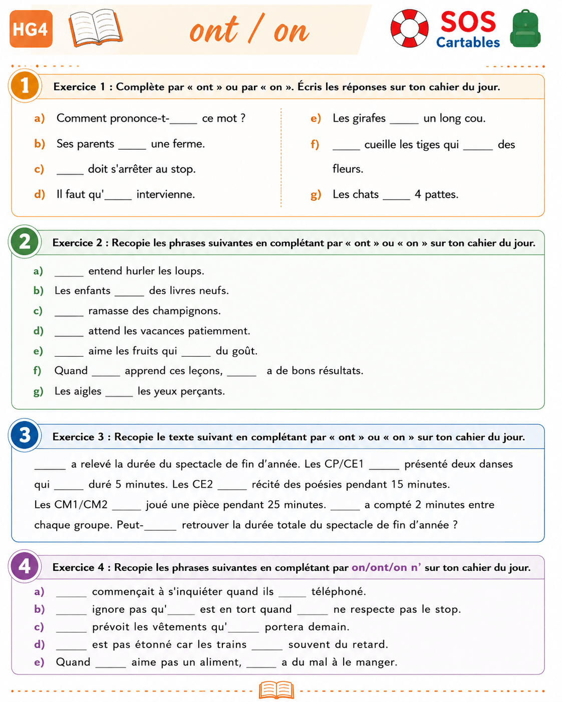Exercices "on ont" CM1 CM2 : fiches indispensables avec correction détaillée 1 You are currently viewing Exercices « on ont » CM1 CM2 : fiches indispensables avec correction détaillée