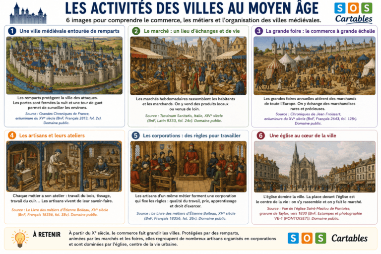 Les activités des villes au Moyen Âge CM1 : la leçon complète 4 leçons et exercices CM1-CM2,SOS Cartables,Sciences