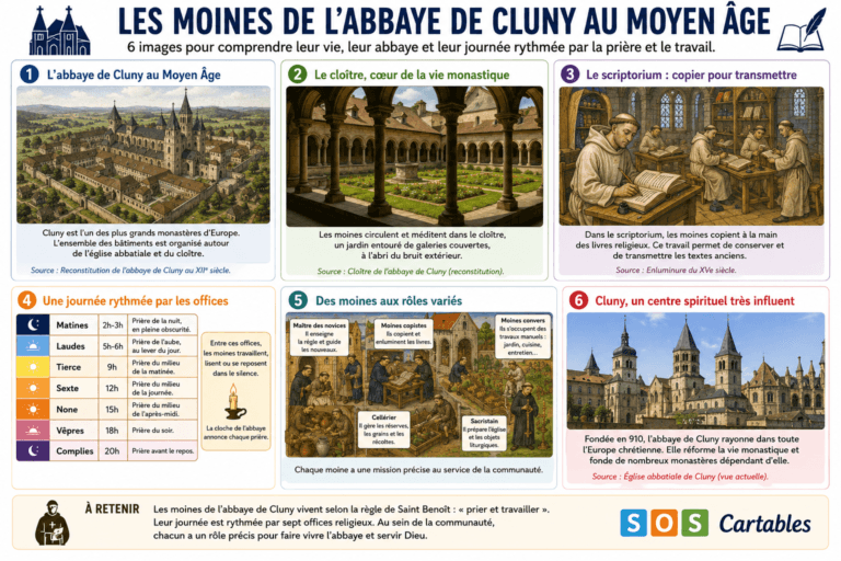 Les moines et l'abbaye de Cluny CM1 : la leçon complète 4 leçons et exercices CM1-CM2,SOS Cartables,Sciences