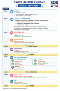 Lire la suite à propos de l’article Première journée de classe CM1 CM2 : mon cahier journal de rentrée