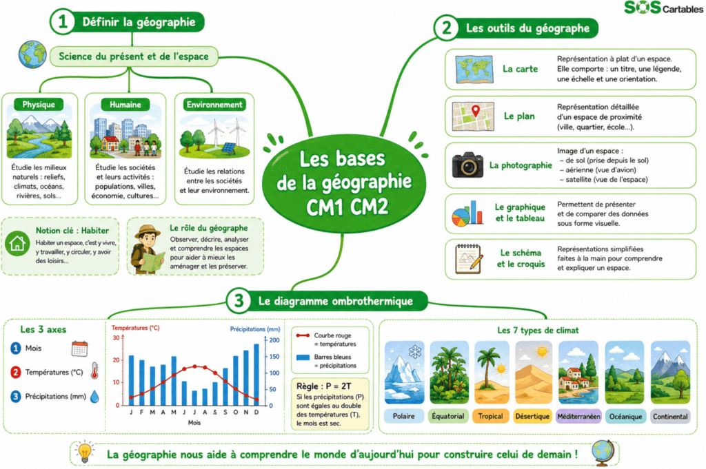 Les bases de la géographie CM1 CM2 
