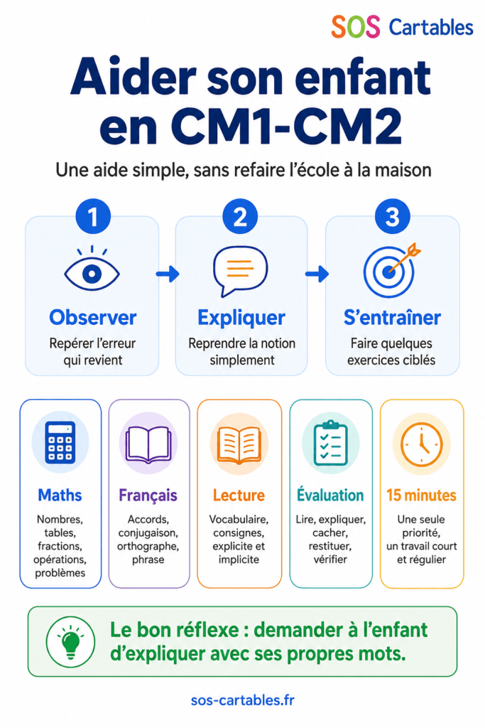 Aider son enfant CM1 CM2 : exercices et conseils