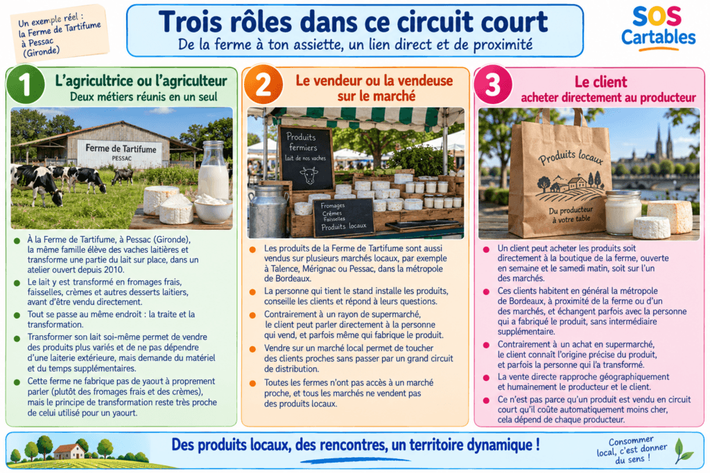 Trois rôles dans ce circuit court