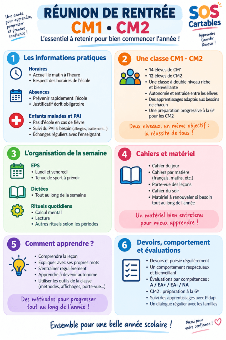 leçons et exercices CM1-CM2,SOS Cartables,Sciences
