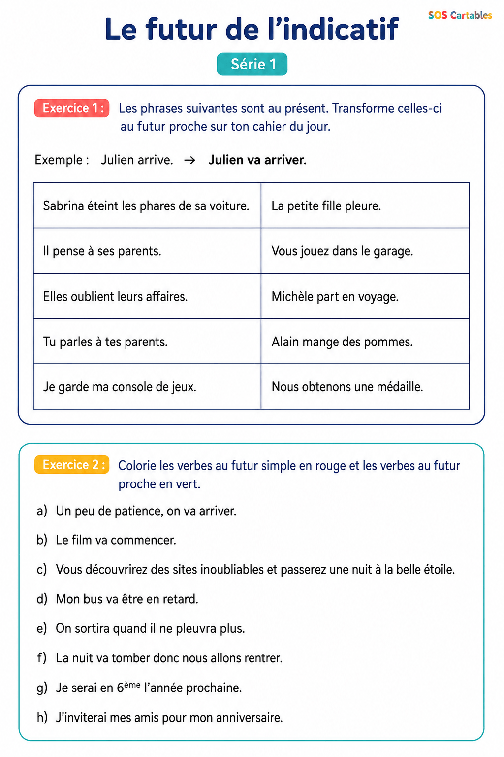 Le futur proche CM1 CM2 : exercices et correction | SOS Cartables 1 You are currently viewing Le futur proche CM1 CM2 : exercices et correction | SOS Cartables