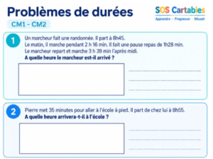 Lire la suite à propos de l’article Problèmes de durées CM1 CM2 : exercices et corrigés
