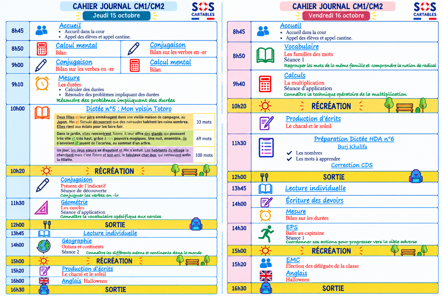 Cahier journal CM1 CM2 : semaine 7 (12-16 octobre) 1 Vous consultez actuellement Cahier journal CM1 CM2 : semaine 7 (12-16 octobre)