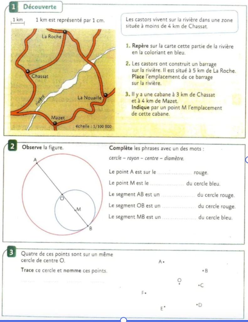 Exercices sur le cercle CM1 CM2 Série 2