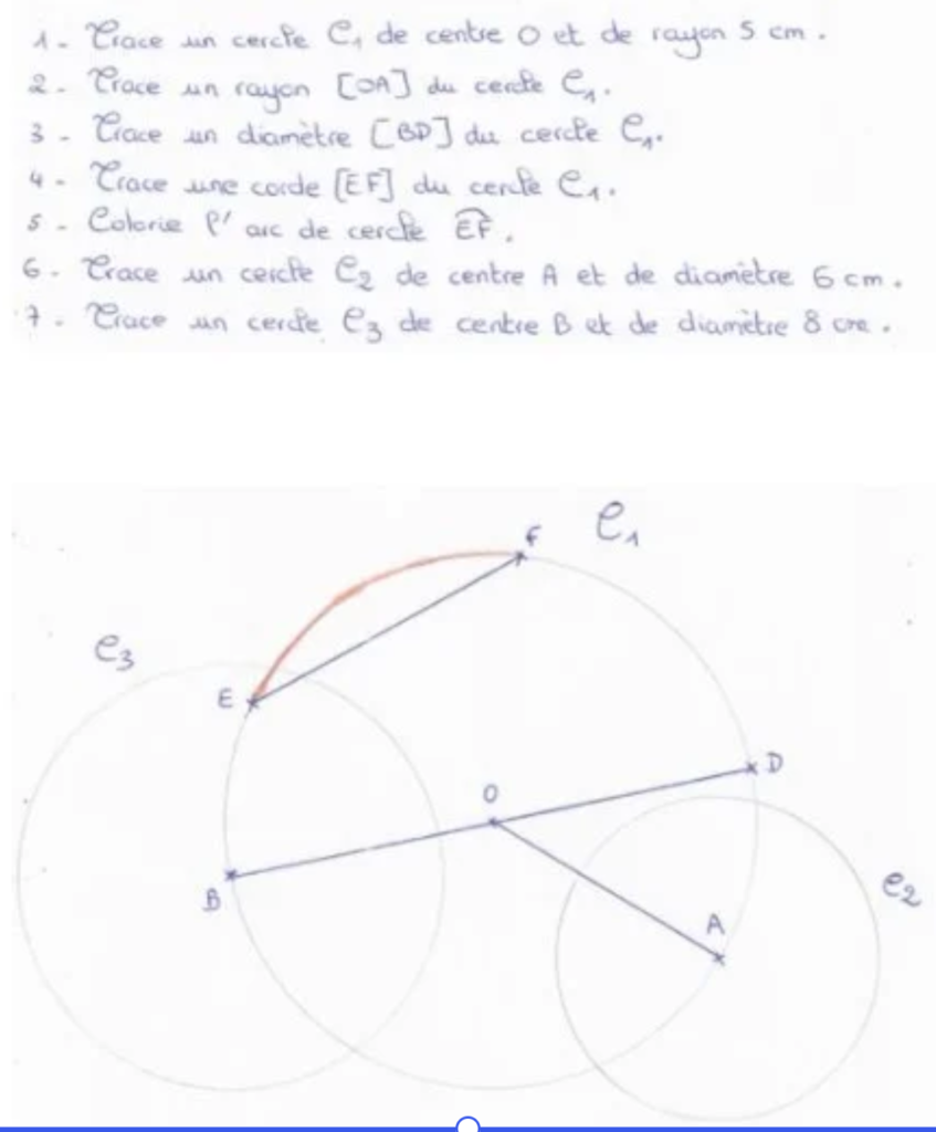 Exercices sur le cercle CM1 CM2 Série 3